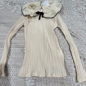 Zara Cream Ruffled Top